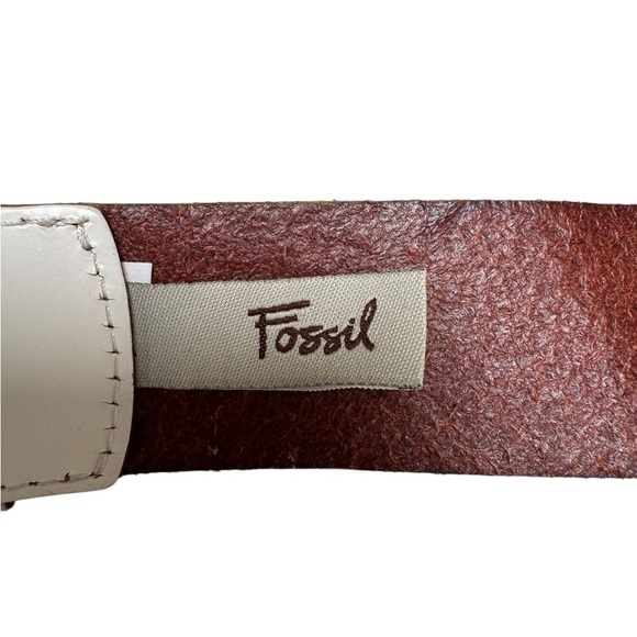 Fossil Embossed Patchwork Leather Belt , Boho Western Style, Size S - Picture 7 of 7